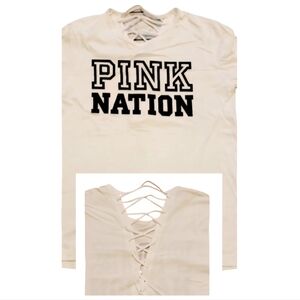 PINK Lace up tee